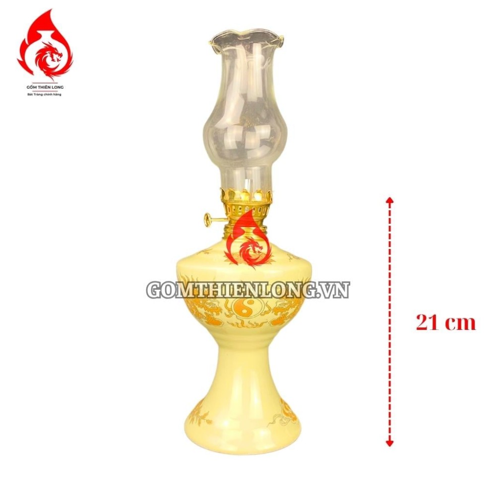 Đèn Dầu Thờ Bát Tràng Men Vàng 230161