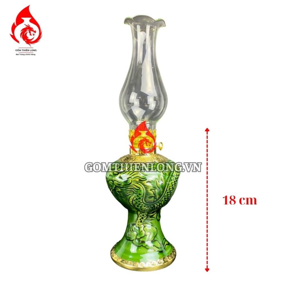 Đèn Dầu Thờ Bát Tràng Men Xanh Ngọc Lục Bảo 230163