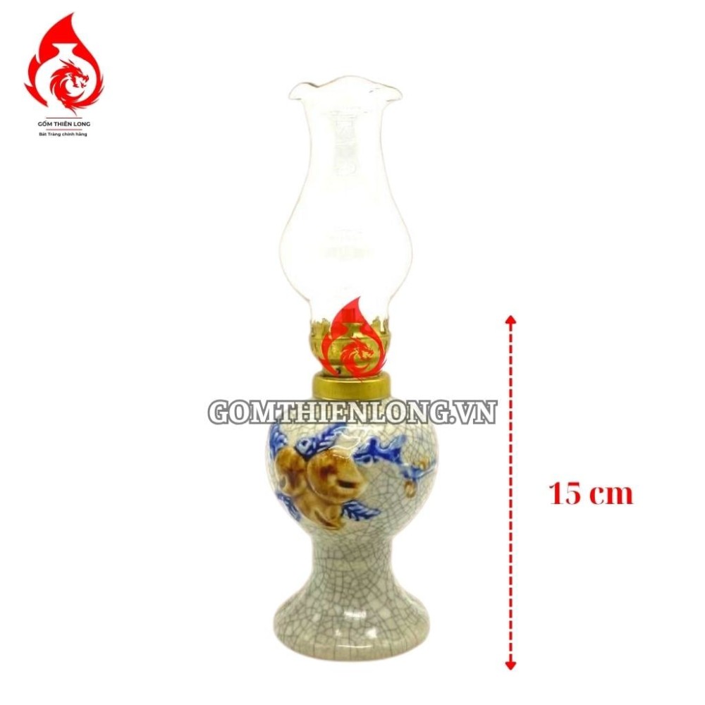 Đèn Dầu Thờ Bát Tràng Men Rạn Trái Đào 230165