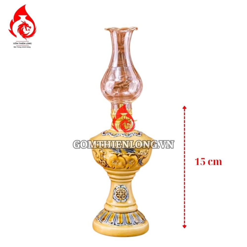 Đèn Dầu Thờ Bát Tràng Men Hoàng Tộc 230174