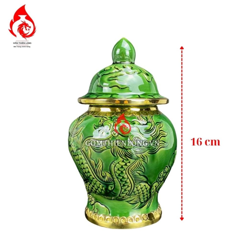 Chóe Thờ Bát Tràng Men Xanh Ngọc Lục Bảo Long Chầu Nguyệt 230248