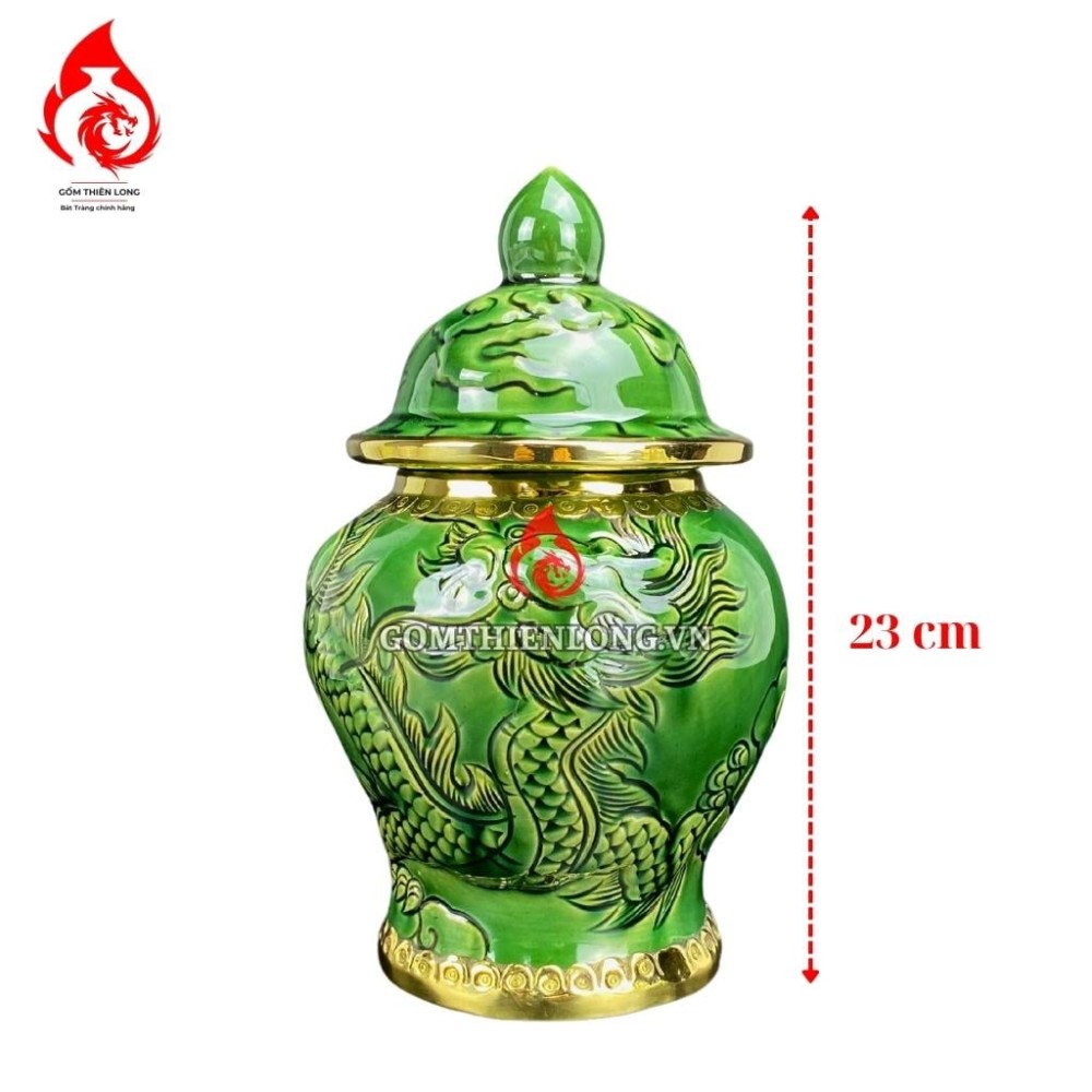 Chóe Thờ Bát Tràng Men Xanh Ngọc Lục Bảo Long Chầu Nguyệt 230248