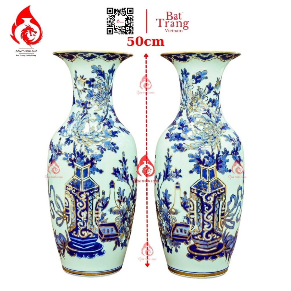 Lộc Bình Bát Tràng Vẽ Vàng Cổ Đồ 230989