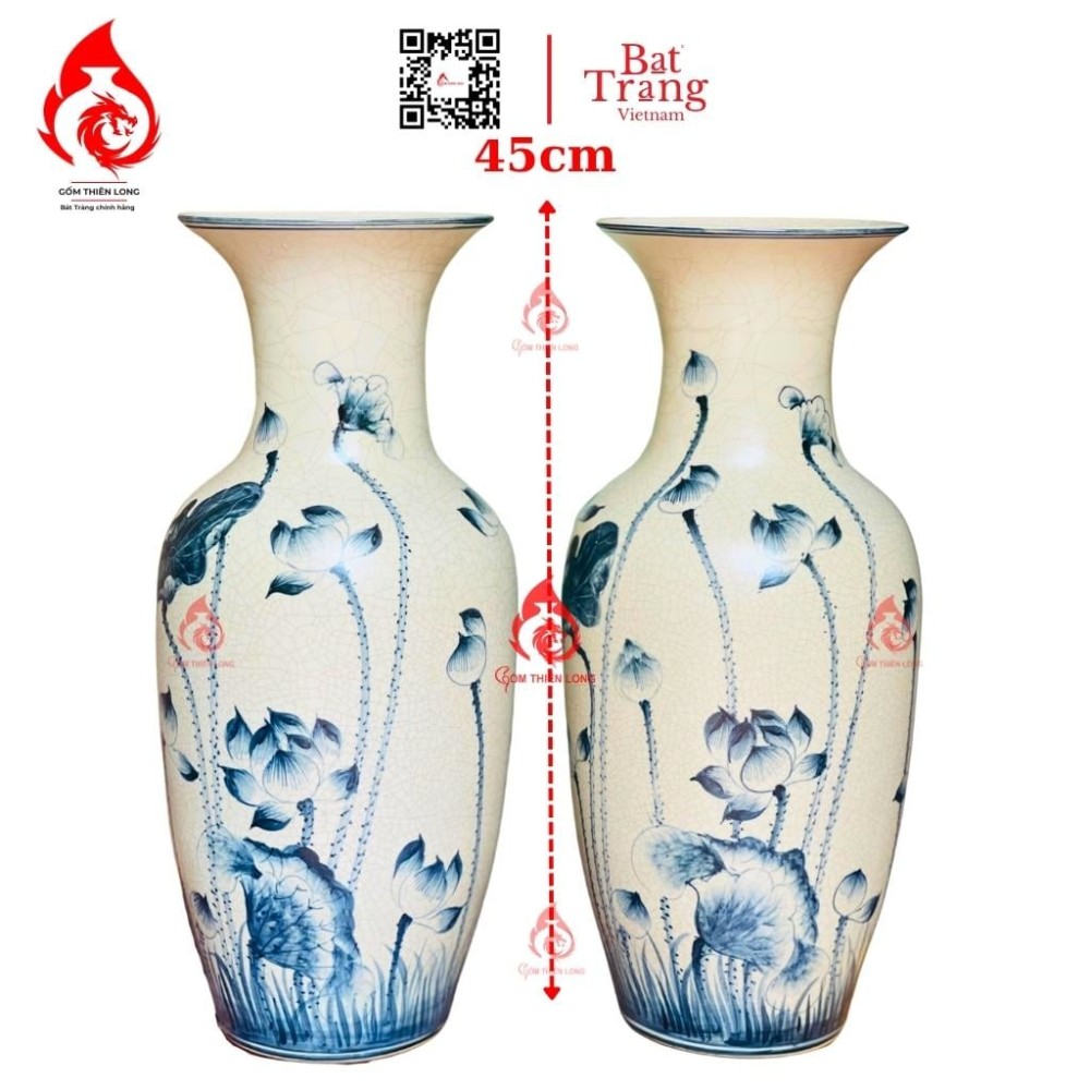 Lộc Bình Bát Tràng Men Rạn Sen Phú Quý 230997