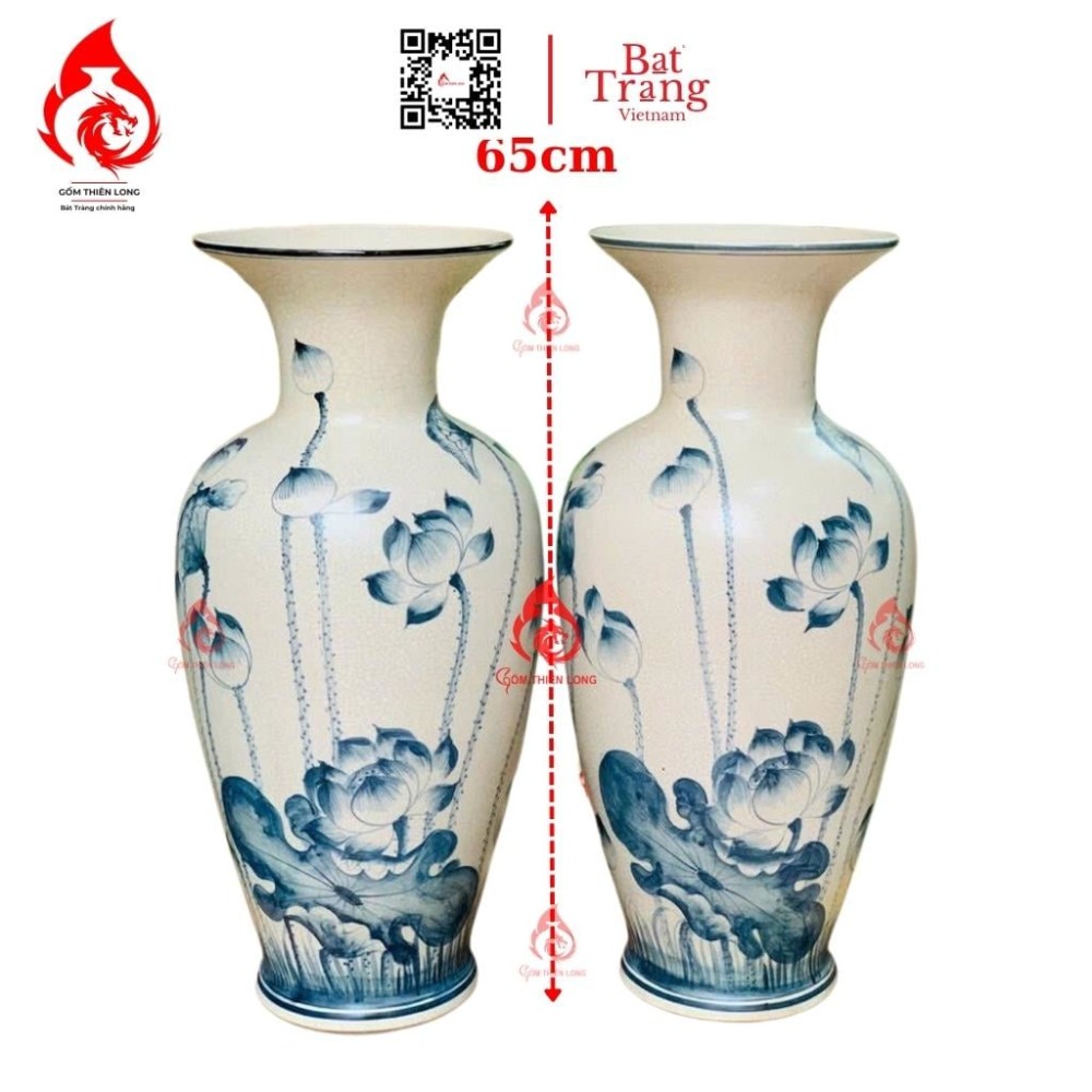 Lộc Bình Bát Tràng Men Rạn Sen Phú Quý 230997