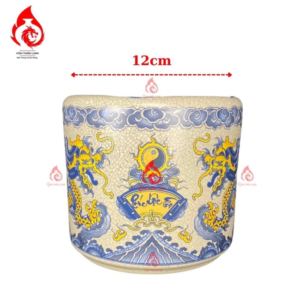 Bộ Đồ Thờ Bát Tràng Men Rạn In Rồng 231004