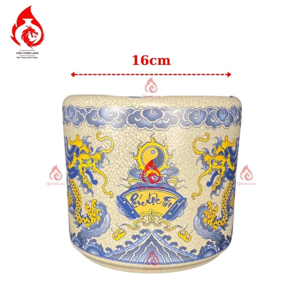 Bộ Đồ Thờ Bát Tràng Men Rạn In Rồng 231004