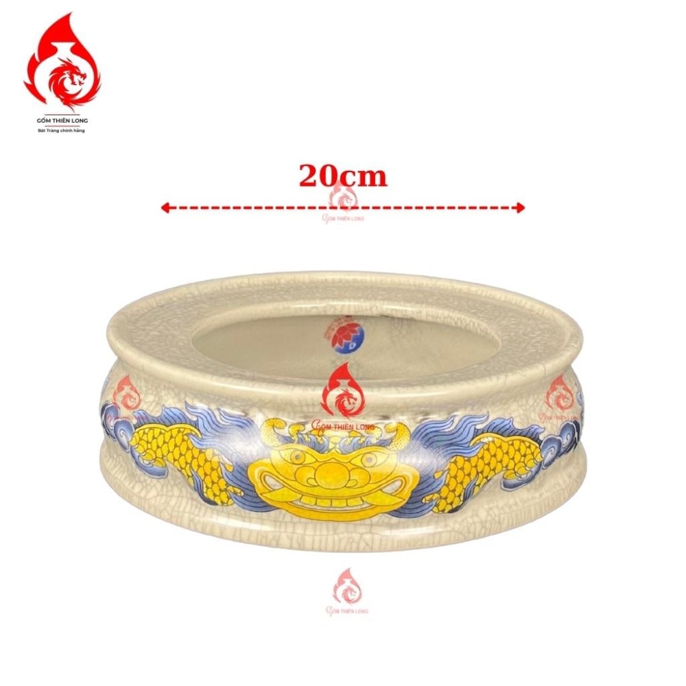 Bộ Đồ Thờ Bát Tràng Men Rạn In Rồng 231004