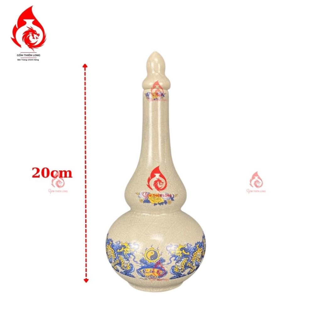 Bộ Đồ Thờ Bát Tràng Men Rạn In Rồng 231004