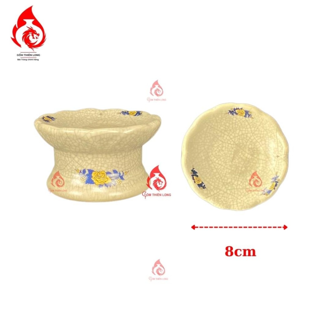 Bộ Đồ Thờ Bát Tràng Men Rạn In Rồng 231004