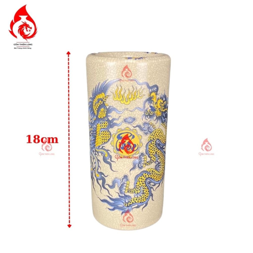 Bộ Đồ Thờ Bát Tràng Men Rạn In Rồng 231004