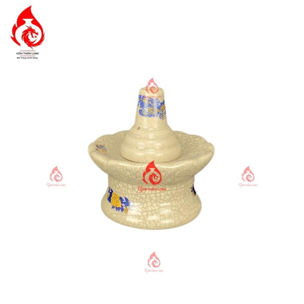 Bộ Đồ Thờ Bát Tràng Men Rạn In Rồng 231004