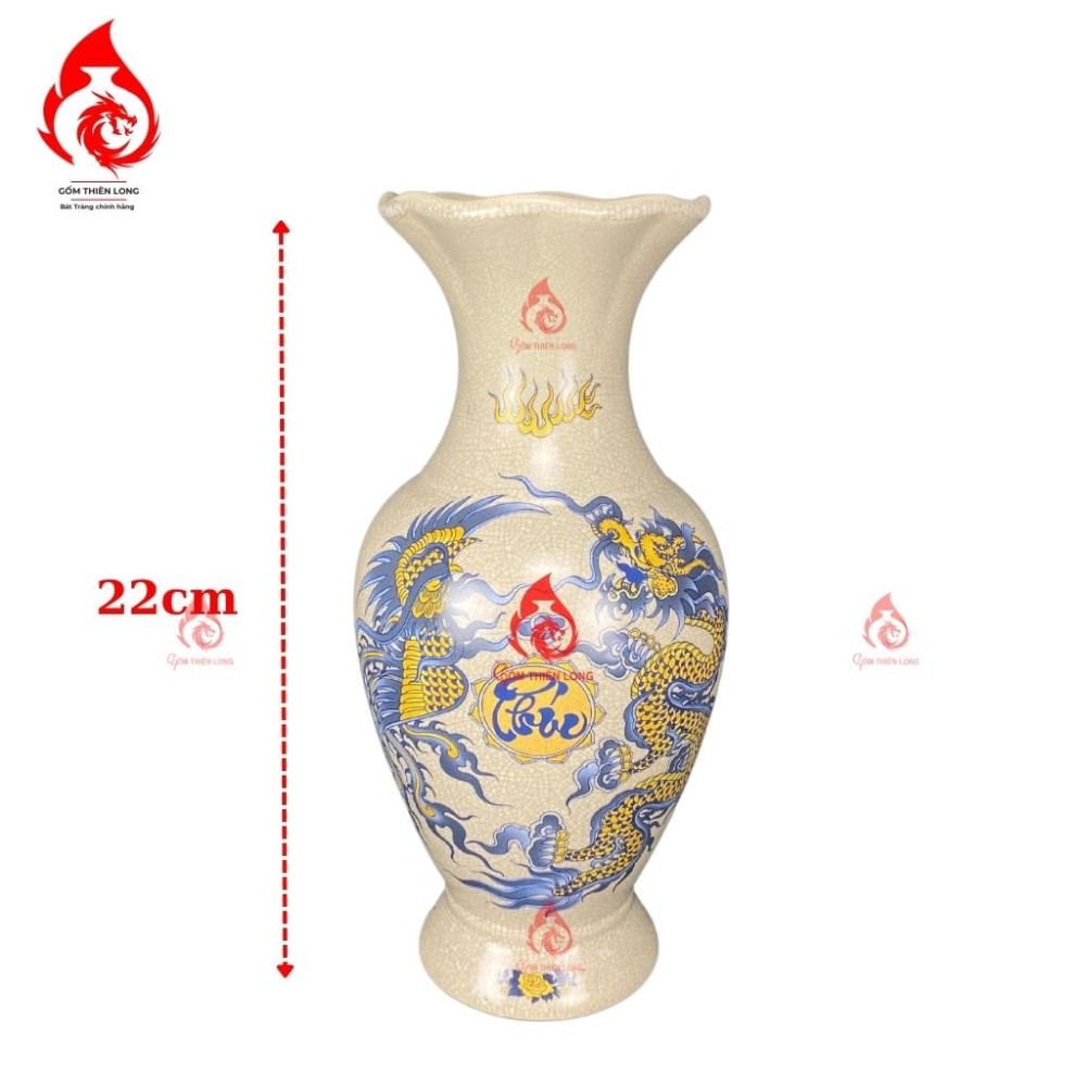 Bộ Đồ Thờ Bát Tràng Men Rạn In Rồng 231004