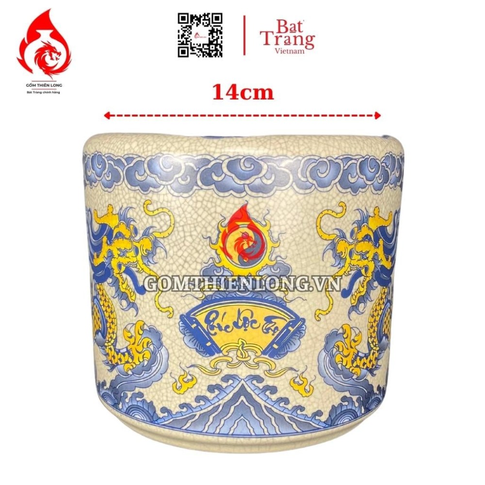 Bát Hương Men Rạn In Rồng 231021