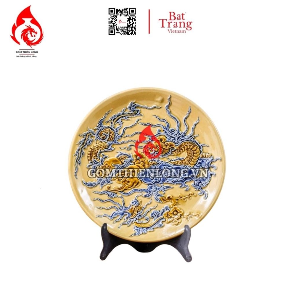 Bộ Đồ Thờ Bát Tràng Màu Vàng Hoàng Tộc Đắp Nổi 231023