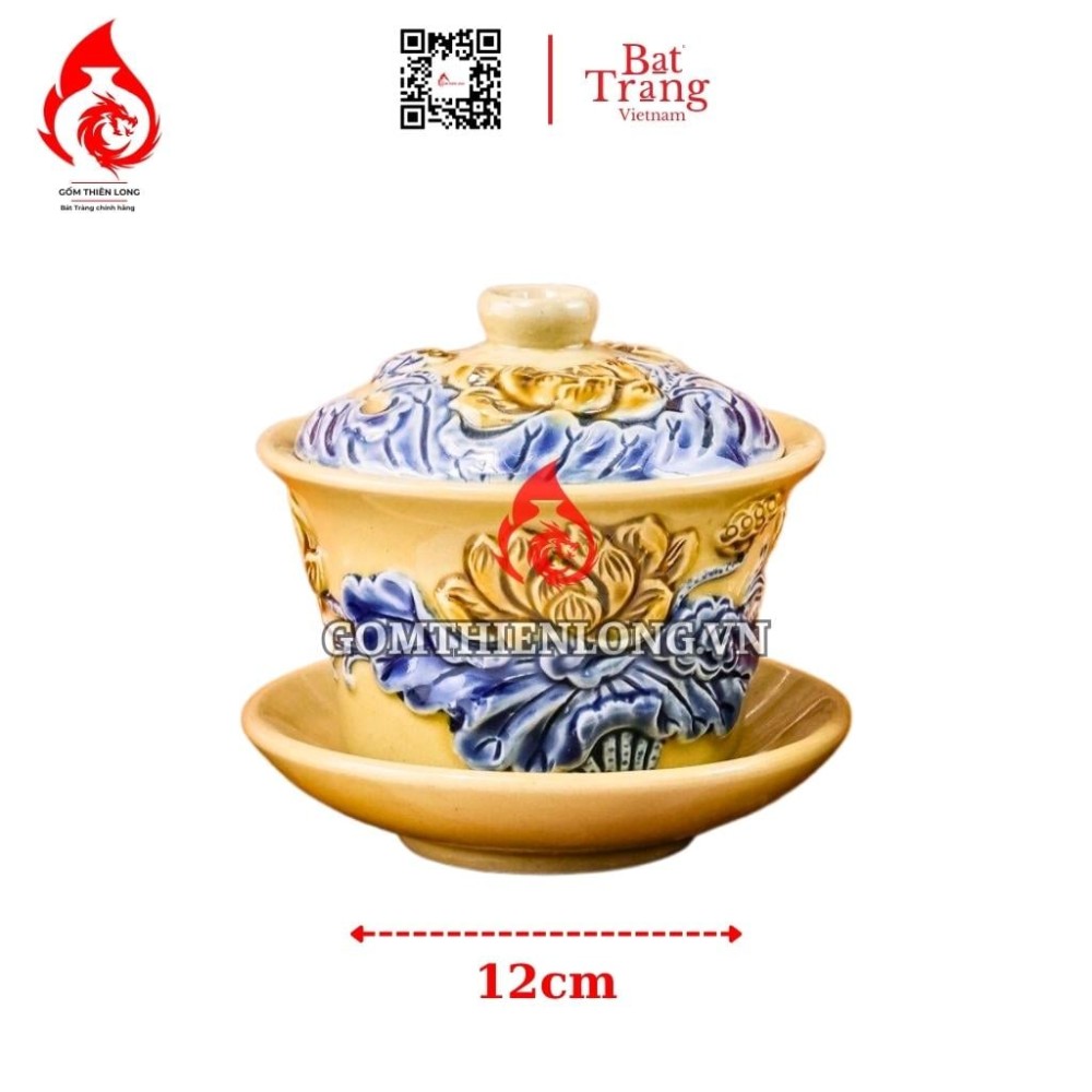 Bộ Đồ Thờ Bát Tràng Màu Vàng Hoàng Tộc Đắp Nổi 231023