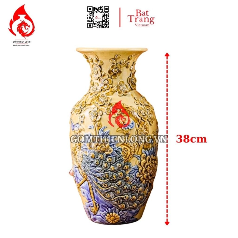 Bộ Đồ Thờ Bát Tràng Màu Vàng Hoàng Tộc Đắp Nổi 231023