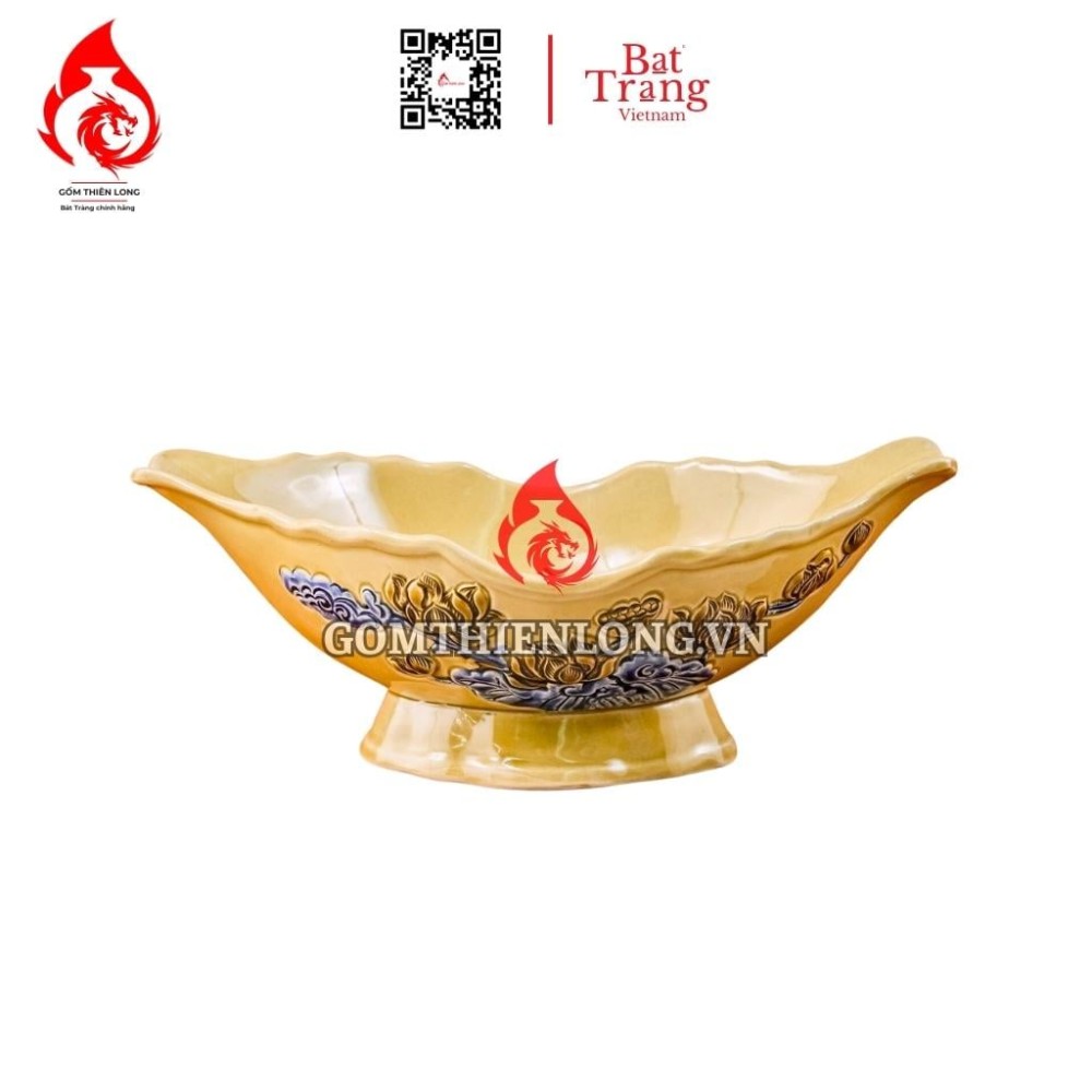 Bộ Đồ Thờ Bát Tràng Màu Vàng Hoàng Tộc Đắp Nổi 231023