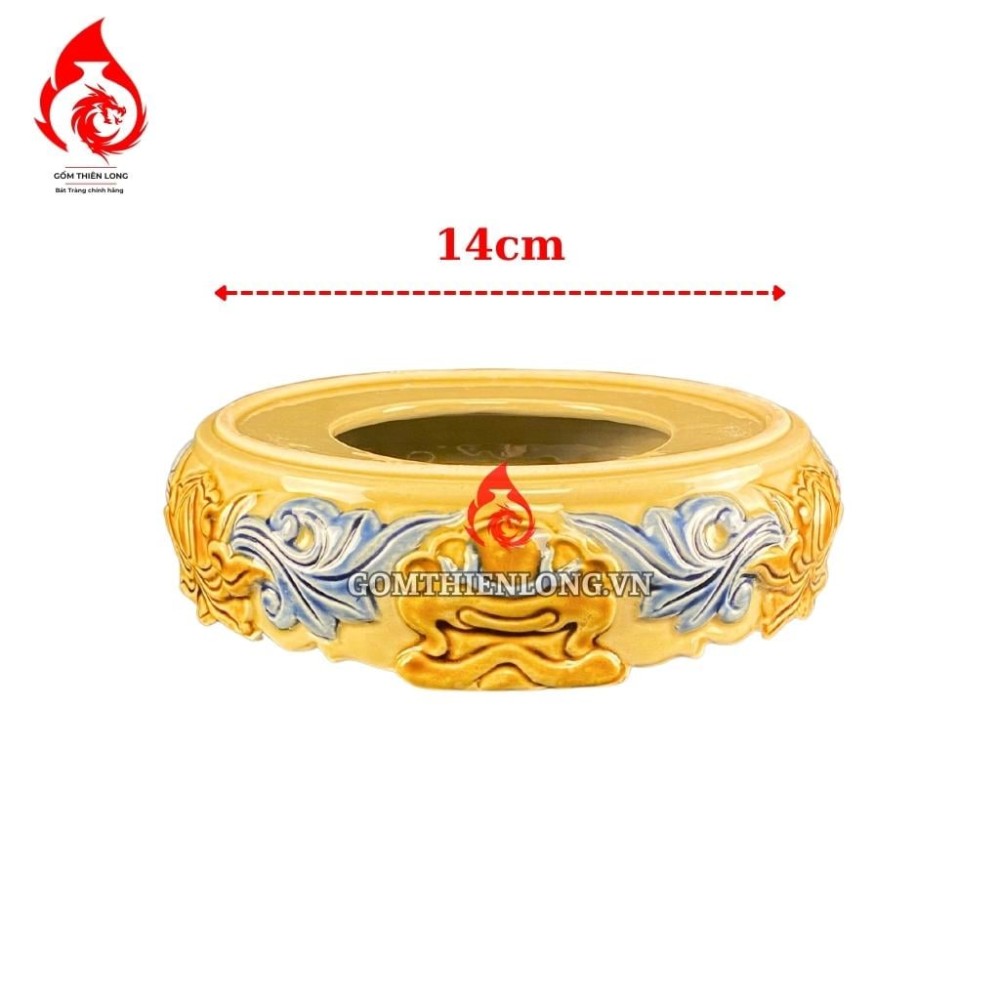 Bộ Đồ Thờ Bát Tràng Màu Vàng Hoàng Tộc Đắp Nổi 231023