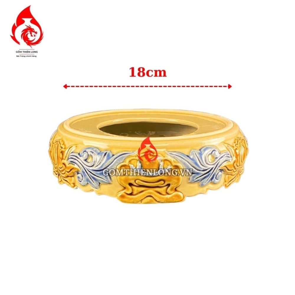 Bộ Đồ Thờ Bát Tràng Màu Vàng Hoàng Tộc Đắp Nổi 231023