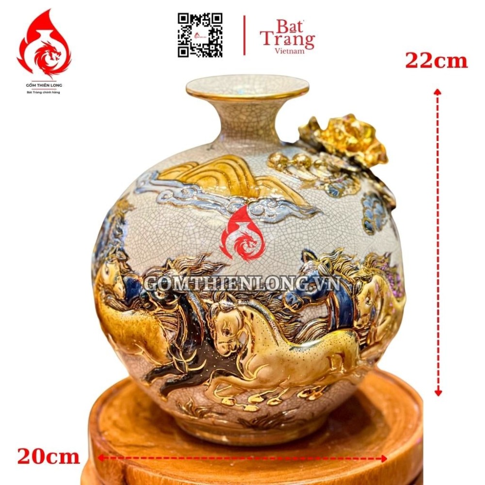 Bình Hút Lộc Mã Đáo Thành Công Men Rạn 231025