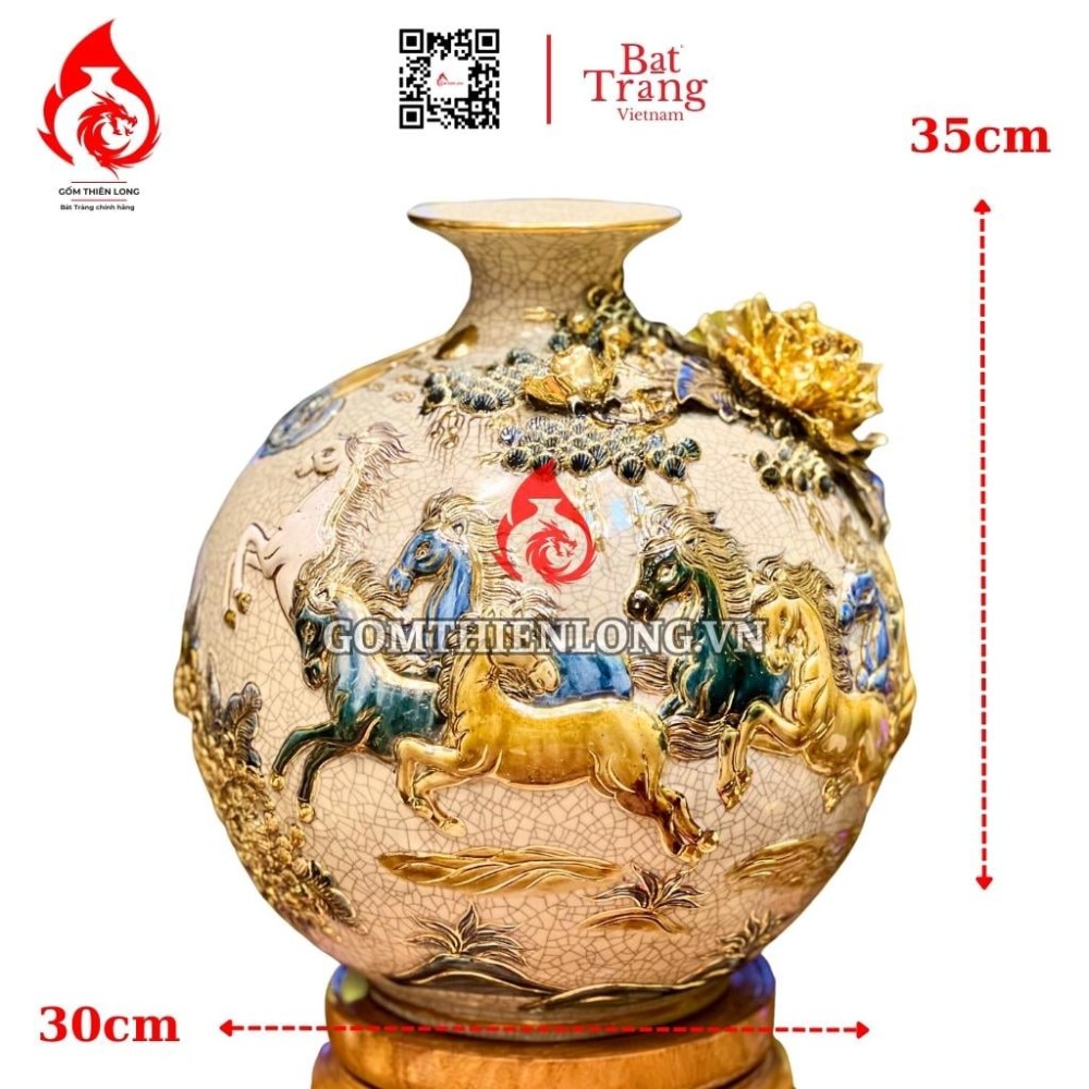 Bình Hút Lộc Mã Đáo Thành Công Men Rạn 231025