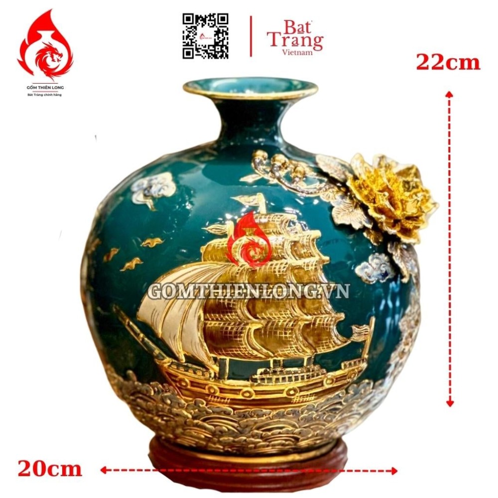 Bình Hút Lộc Thuận Buồm Xuôi Gió Màu Xanh Lục Bảo 231027