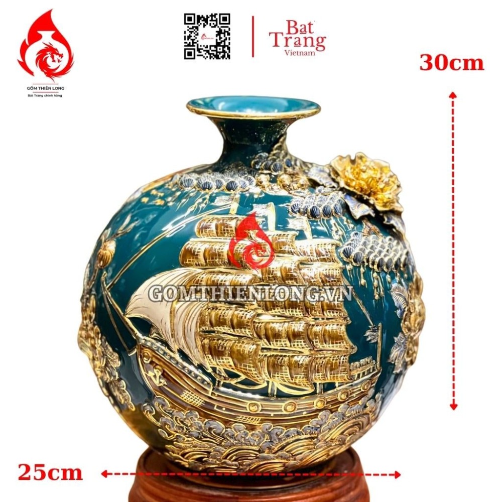 Bình Hút Lộc Thuận Buồm Xuôi Gió Màu Xanh Lục Bảo 231027