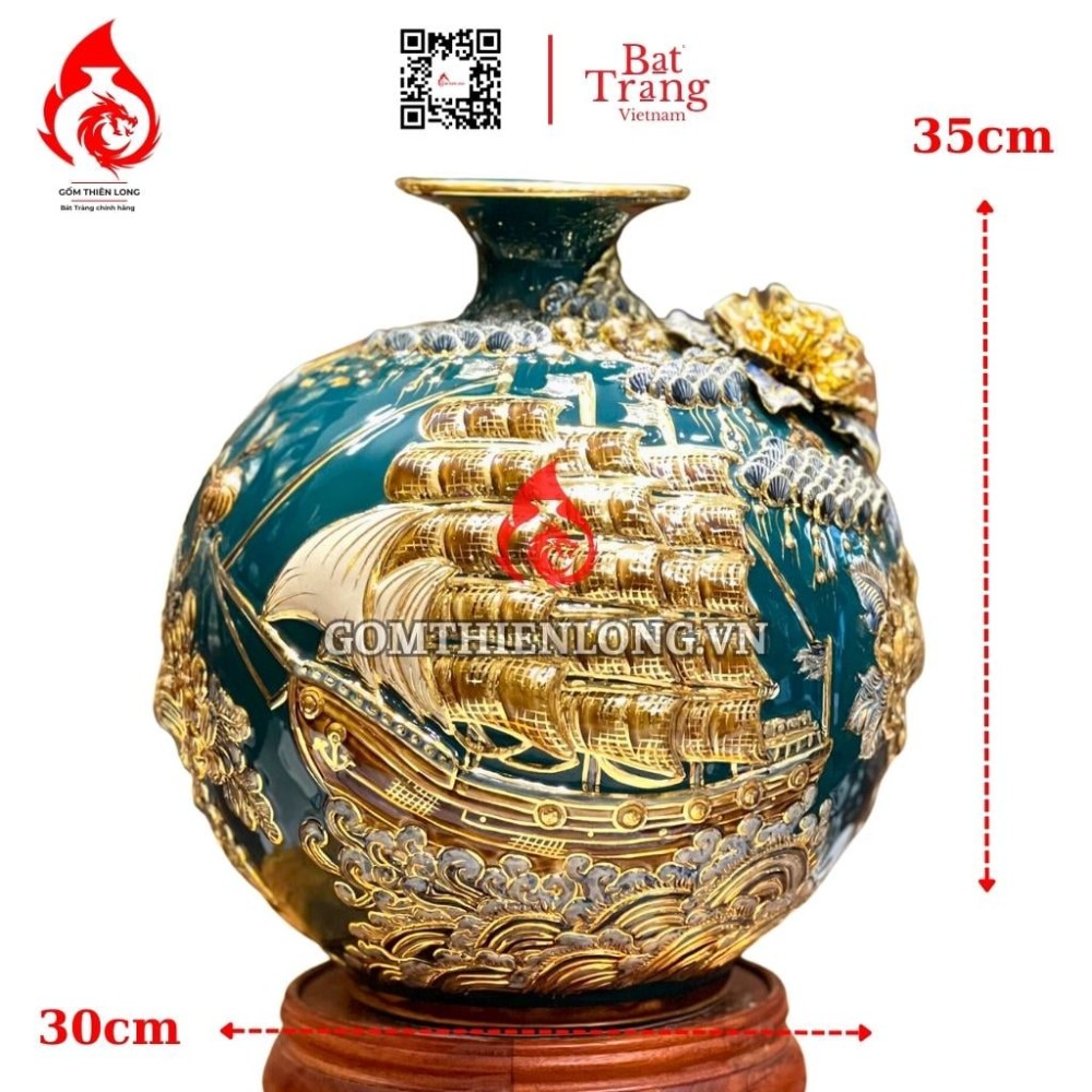 Bình Hút Lộc Thuận Buồm Xuôi Gió Màu Xanh Lục Bảo 231027