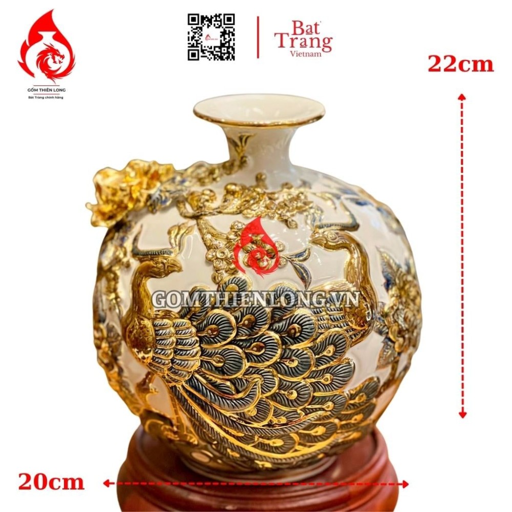 Bình Hút Lộc Công Hoa Phú Quý Màu Trắng 231033