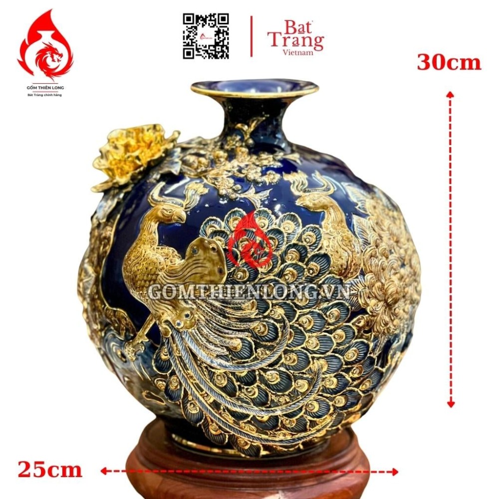 Bình Hút Lộc Công Hoa Phú Quý Màu Xanh Tím 231035