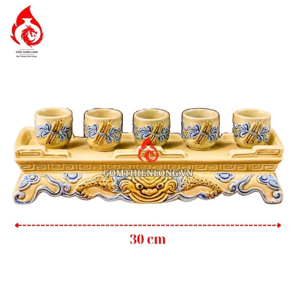 Bộ Kỷ Chén Thờ Men Vàng Hoàng Tộc 231069