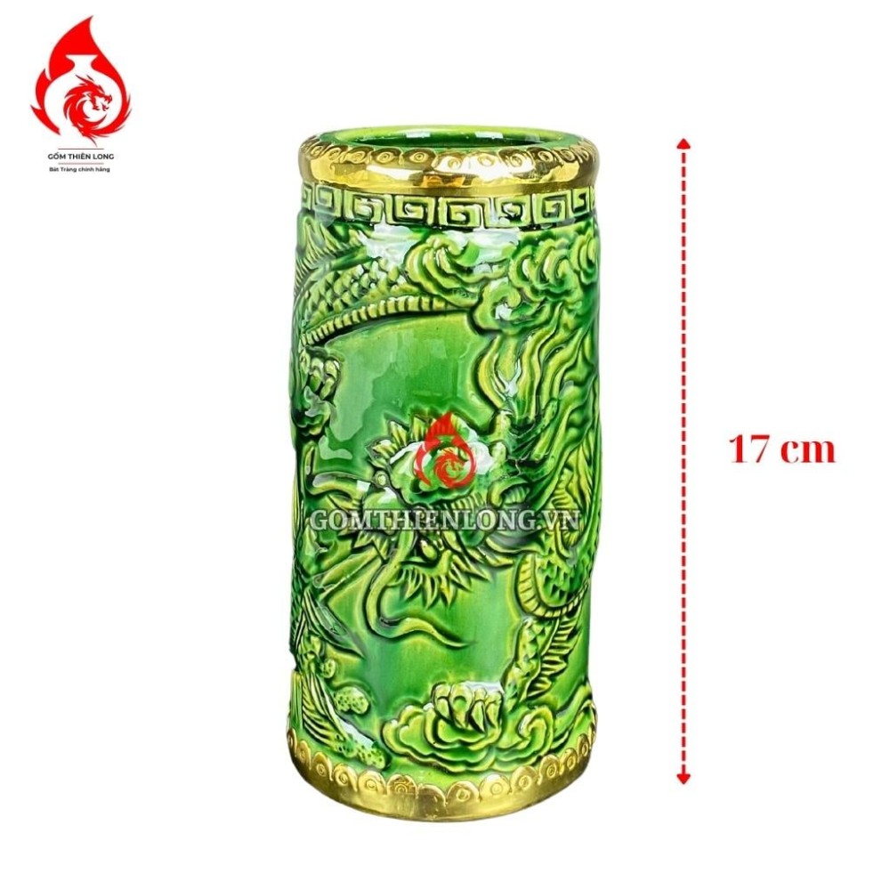 Ống Đựng Nhang Bát Tràng Men Xanh Ngọc Lục Bảo 231086