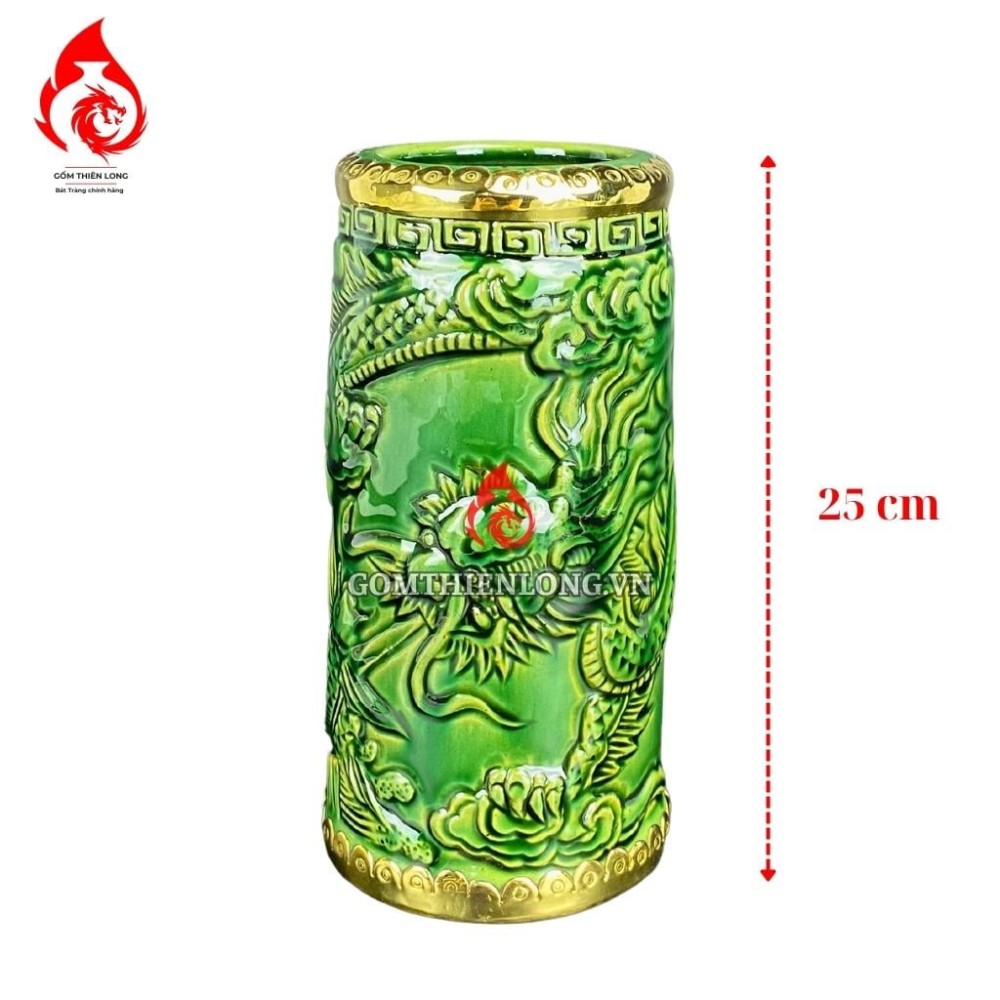 Ống Đựng Nhang Bát Tràng Men Xanh Ngọc Lục Bảo 231086