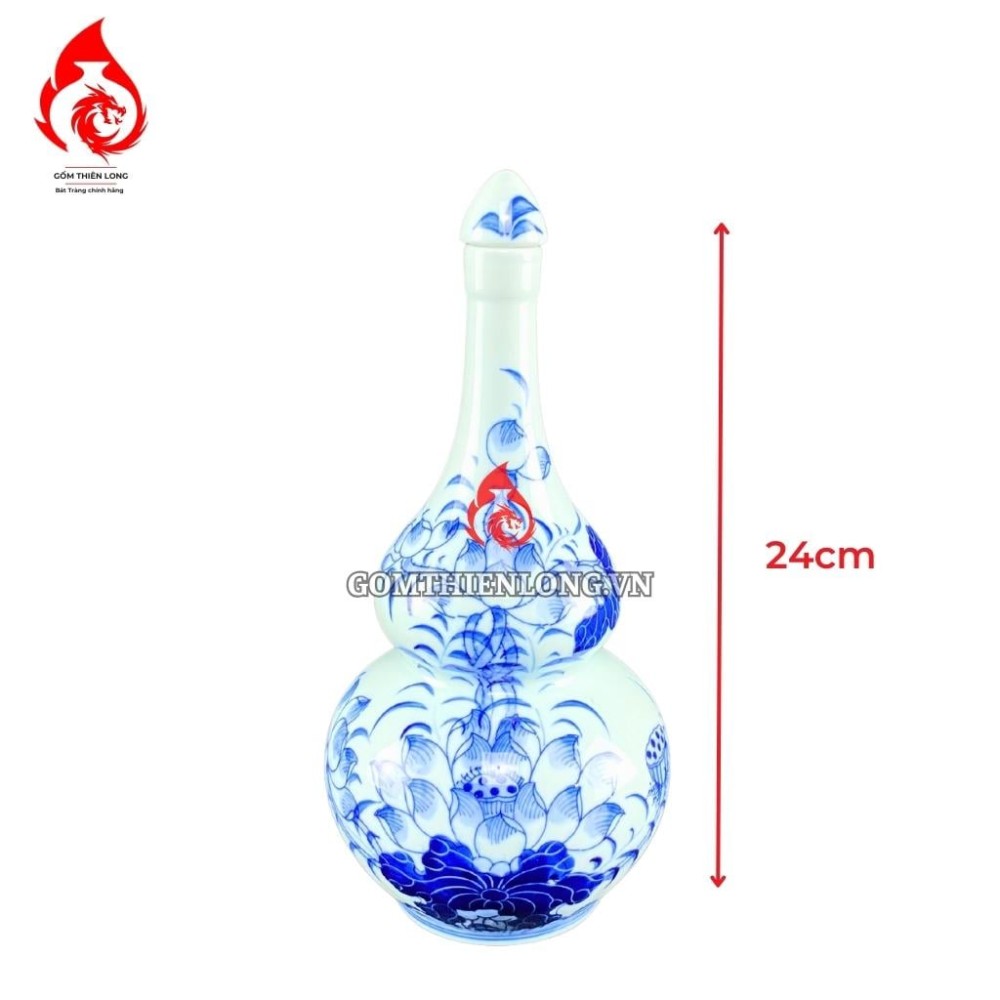 Bộ Đồ Thờ Bát Tràng Men Lam Ngọc Vẽ Hoa Sen 231166