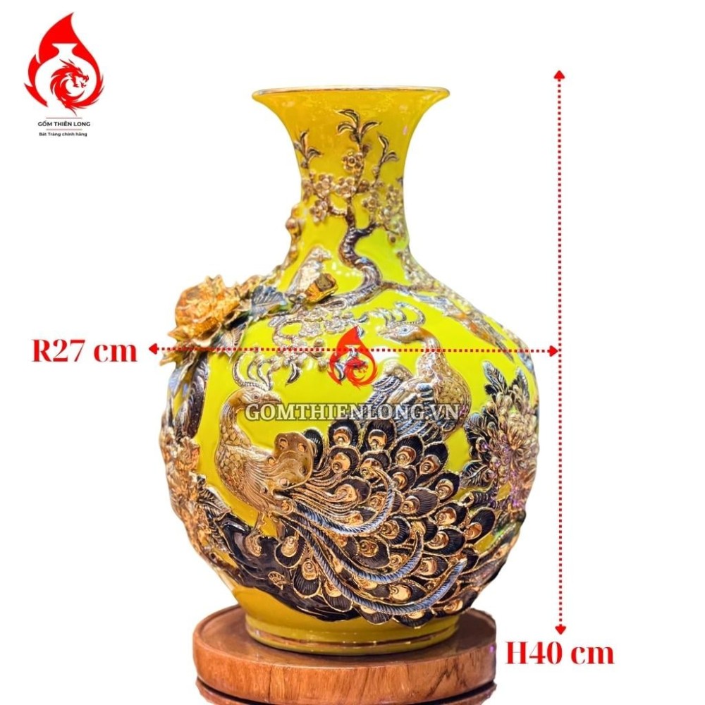 Bình Củ Tỏi Bát Tràng Màu Vàng Công Hoa Phú Quý 231177