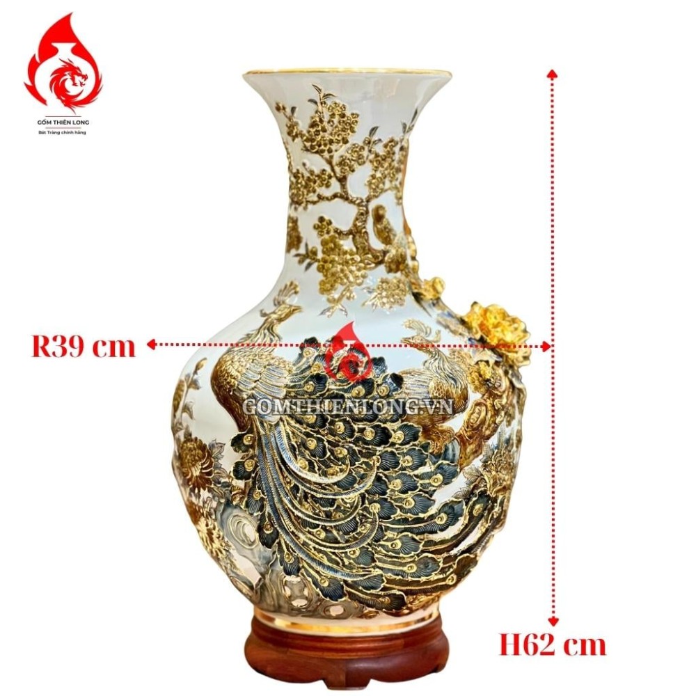 Bình Củ Tỏi Bát Tràng Màu Trắng Công Hoa Phú Quý 231181