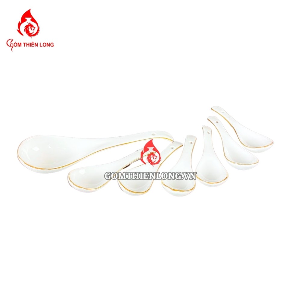 Bộ Bát Đĩa Thắp Hương Men Trắng Viền Vàng 24k 240103