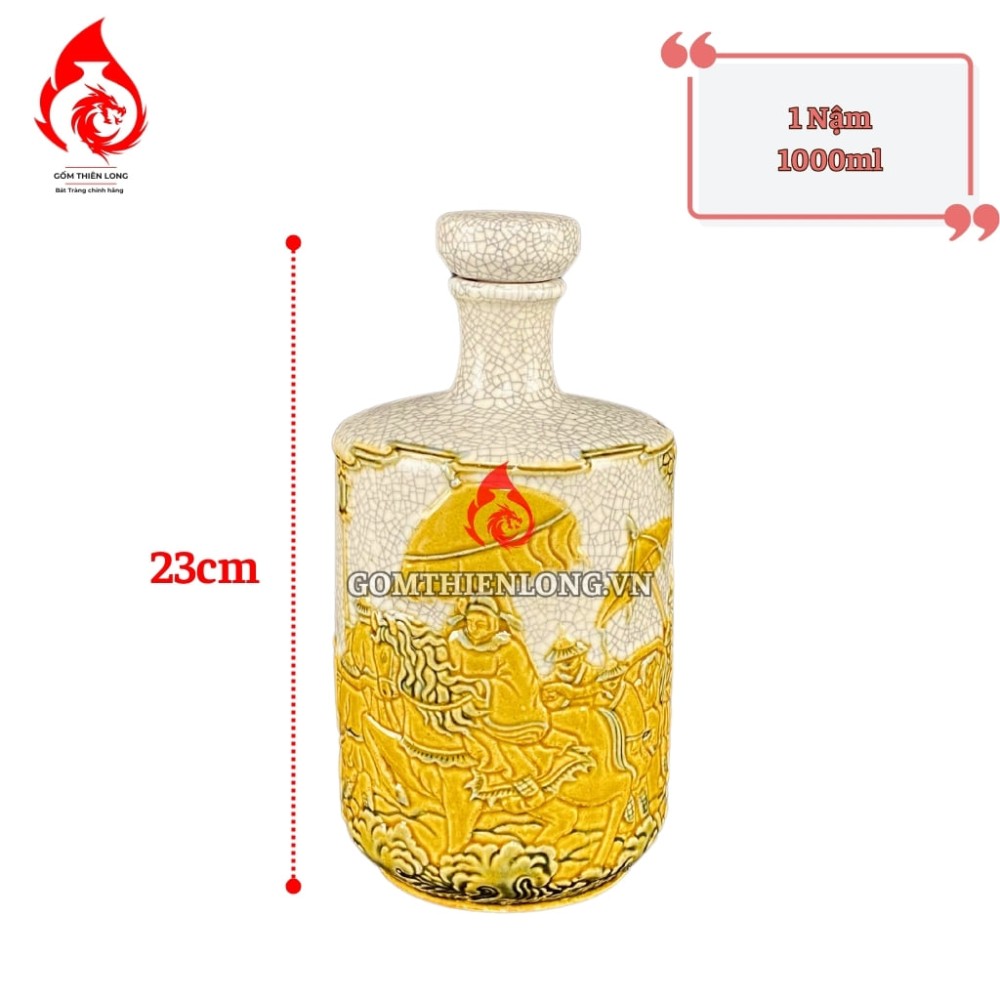 Nậm Rượu Thờ Men Rạn Vinh Quy Bái Tổ 240112