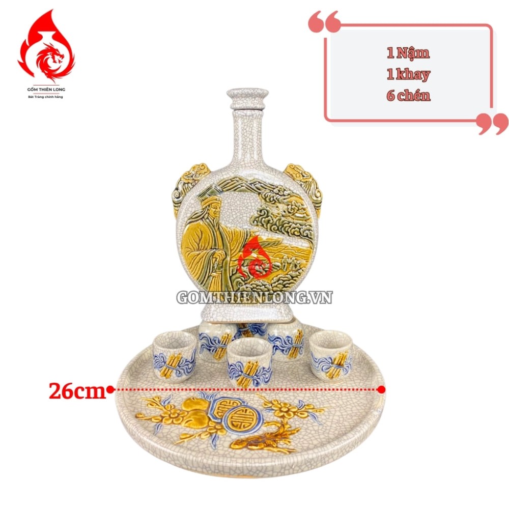 Nậm Rượu Thờ Men Rạn Thăng Long Lý Thái Tổ 240113