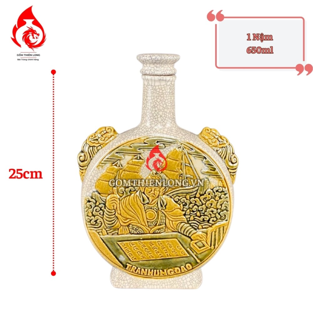 Nậm Rượu Thờ Men Rạn Trần Hưng Đạo 240114