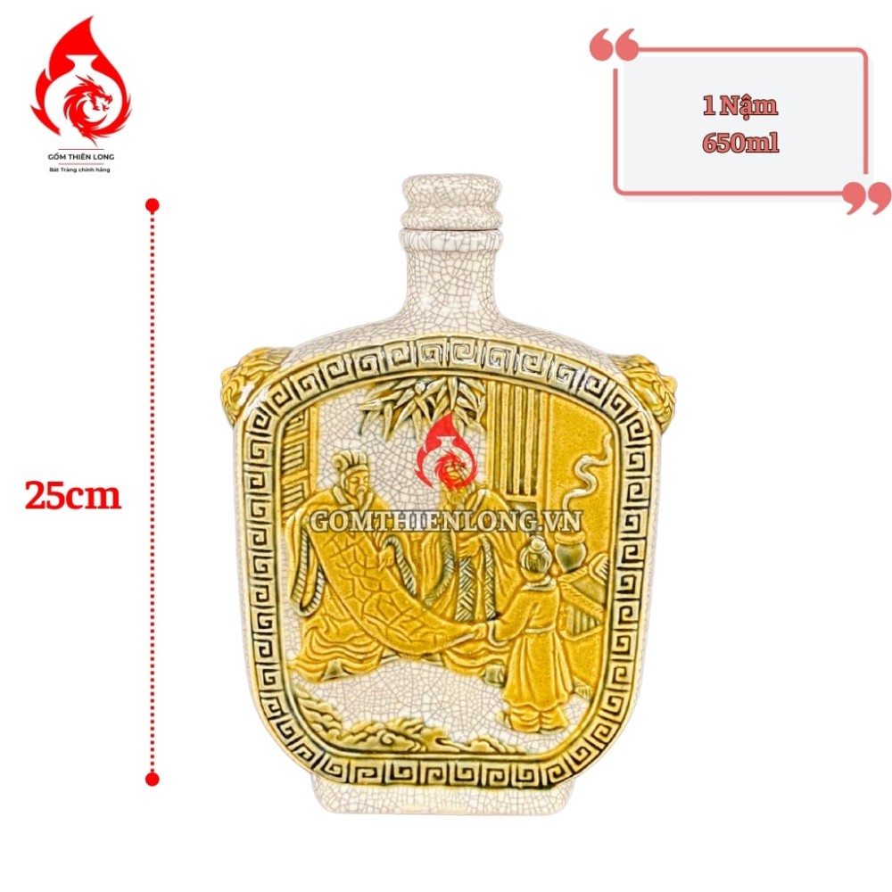 Nậm Rượu Thờ Men Rạn Tam Cố Thảo Lư 240115