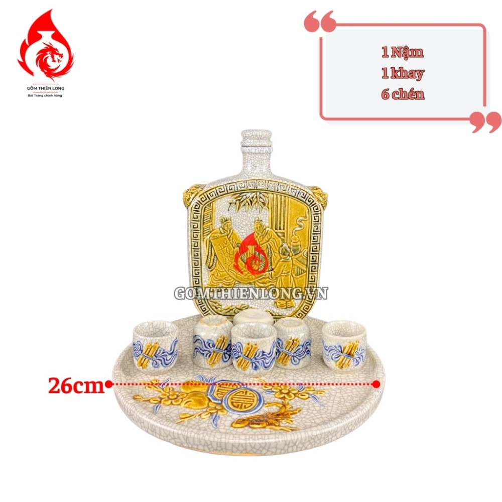 Nậm Rượu Thờ Men Rạn Tam Cố Thảo Lư 240115