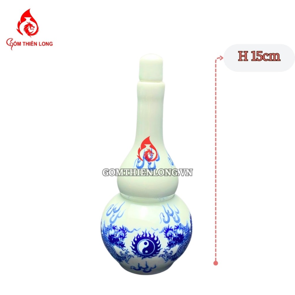 Nậm Rượu Thờ Bát Tràng Men Xanh Lam 240122