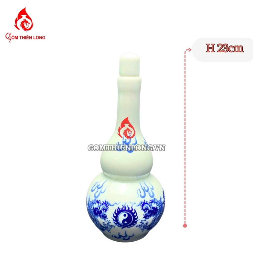 Nậm Rượu Thờ Bát Tràng Men Xanh Lam 240122