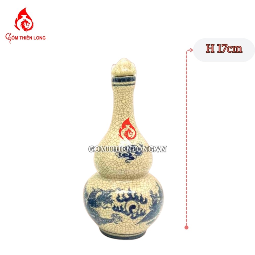 Nậm Rượu Thờ Bát Tràng Men Rạn Giả Cổ 240127