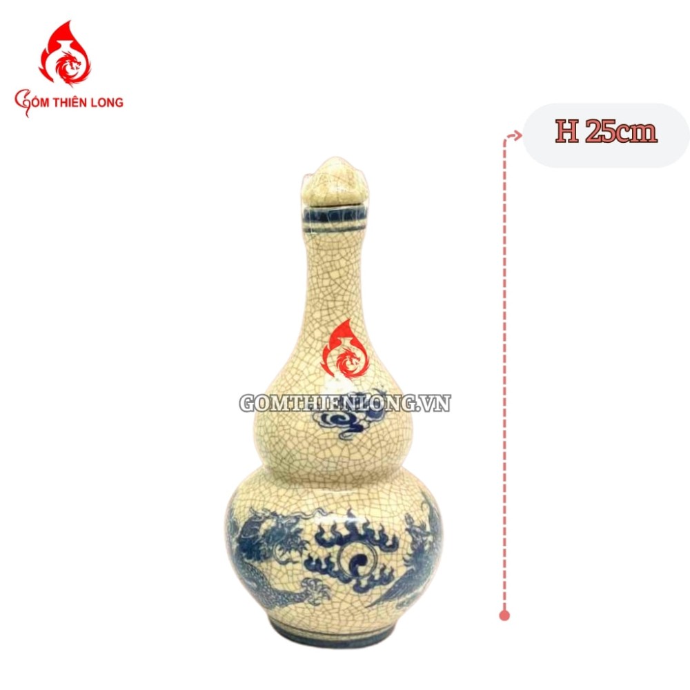 Nậm Rượu Thờ Bát Tràng Men Rạn Giả Cổ 240127