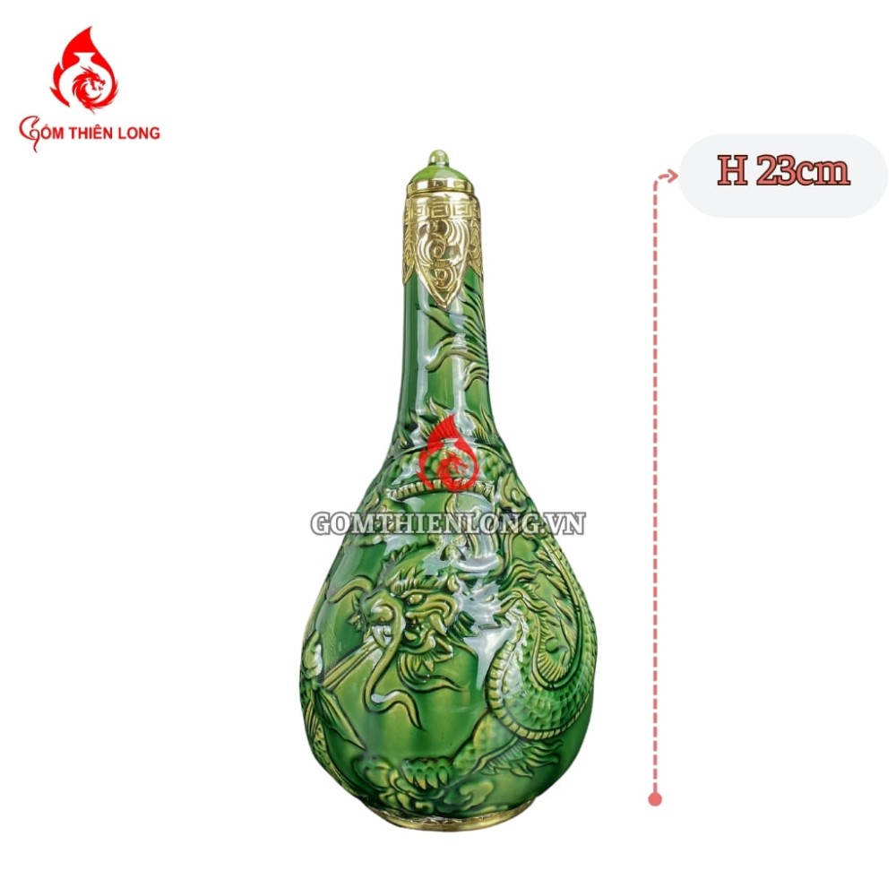 Nậm Rượu Thờ Bát Tràng Men Xanh Ngọc Lục Bảo 240138