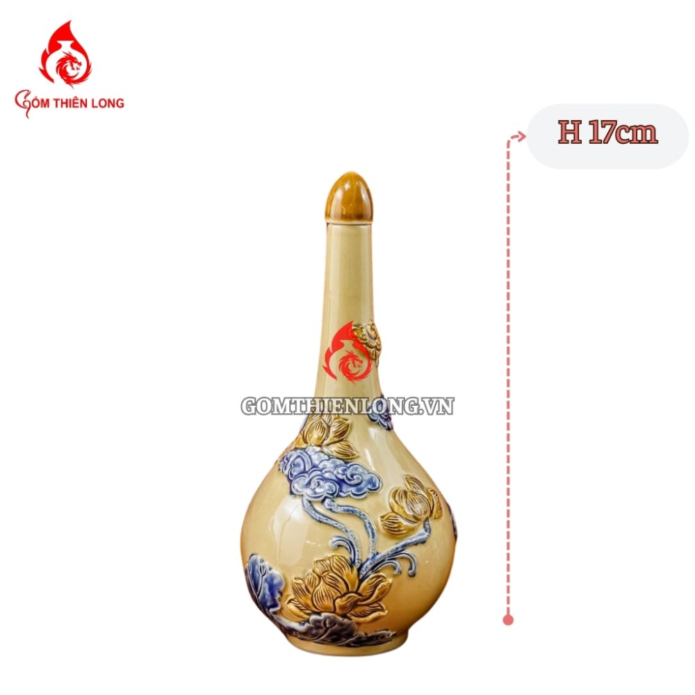 Nậm Rượu Thờ Bát Tràng Men Vàng Hoàng Tộc 240141