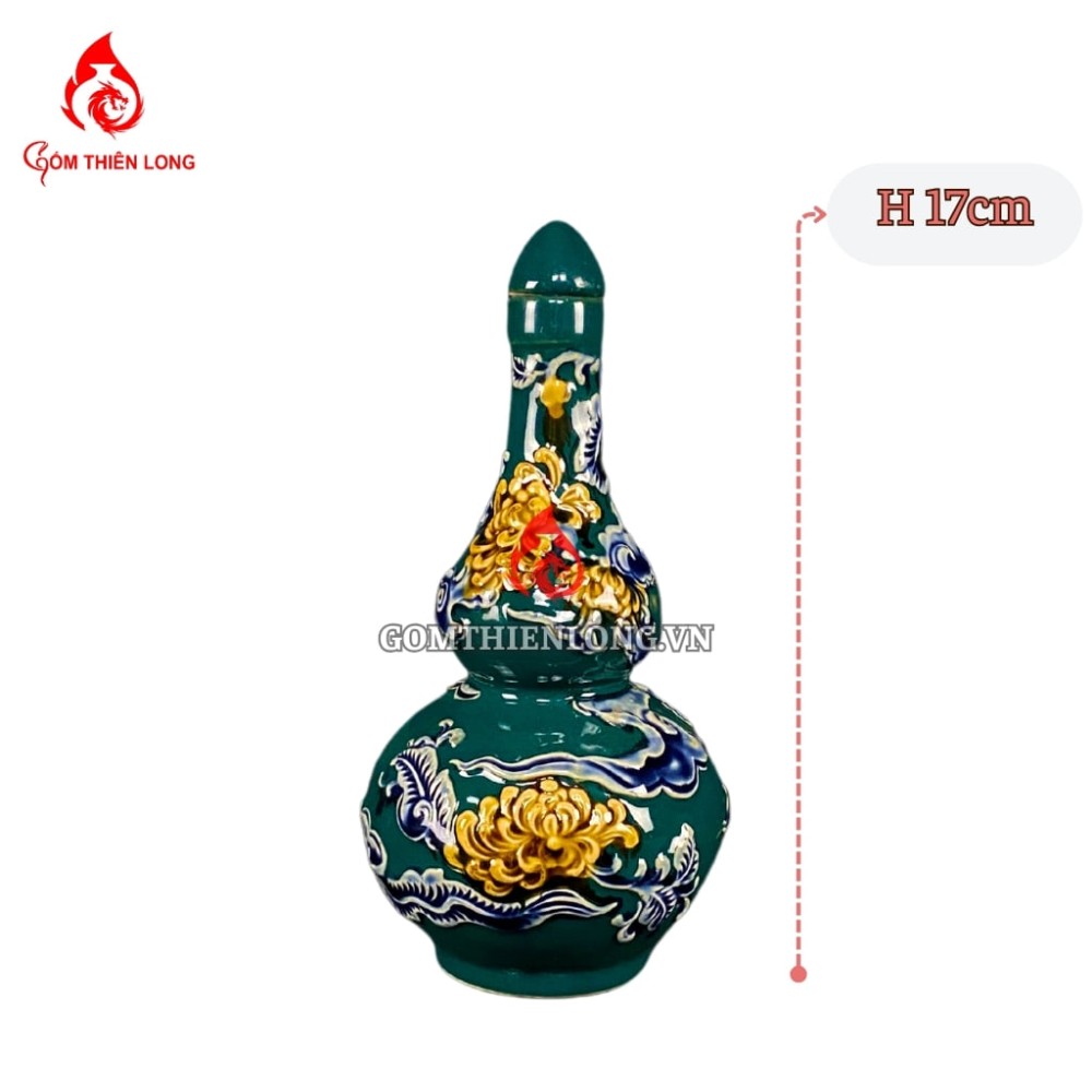 Nậm Rượu Thờ Bát Tràng Men Xanh Lục Bảo 240142